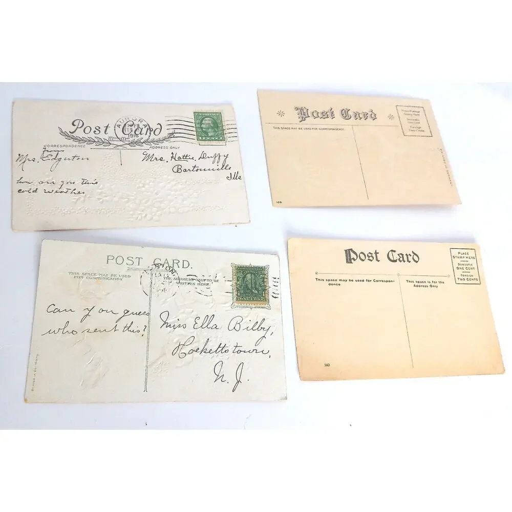 Antique Valentine Love Postcards Greeting Cards Ephemera SET OF 4